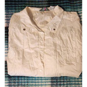Haband vintage windbreaker womens size 4x pearl white pockets warm inside